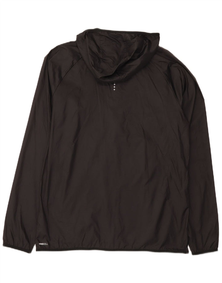 Puma - Chaqueta de chándal con capucha para correr para hombre, nailon negro mediano