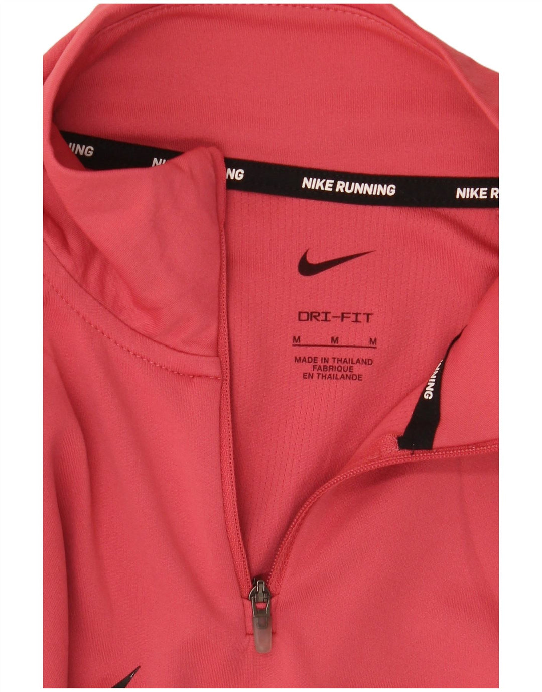 NIKE Mujer Dri Fit Graphic Zip Neck Sudadera Jumper UK 14 Medium Pink