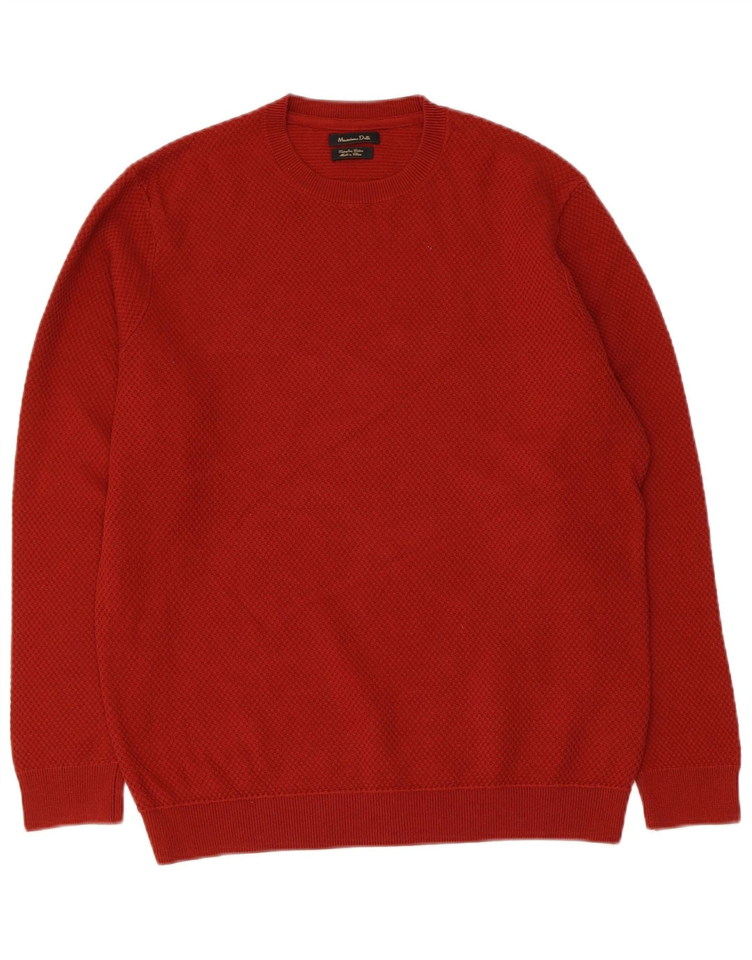 Massimo Dutti Jersey Cuello Redondo Hombre Algodón Burdeos Medio