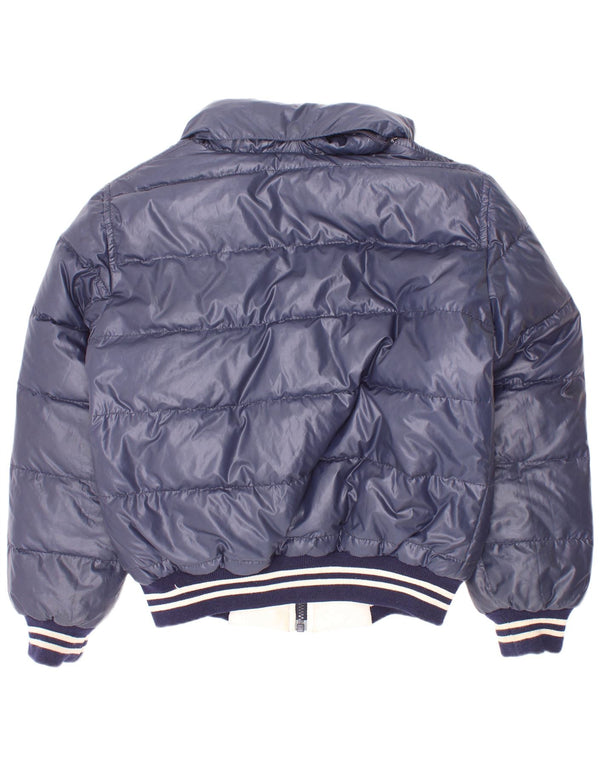 Fay Chaqueta Acolchada Reversible con Capucha para Niños 7-8 Años Azul Marino Rayas