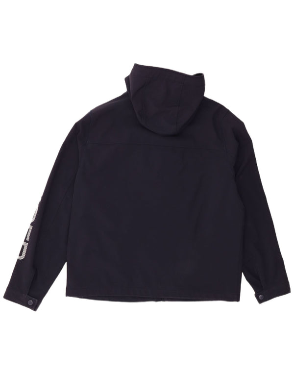 Tommy Hilfiger Mens Graphic Hooded Bomber Jacket UK 40 Large Navy Blue