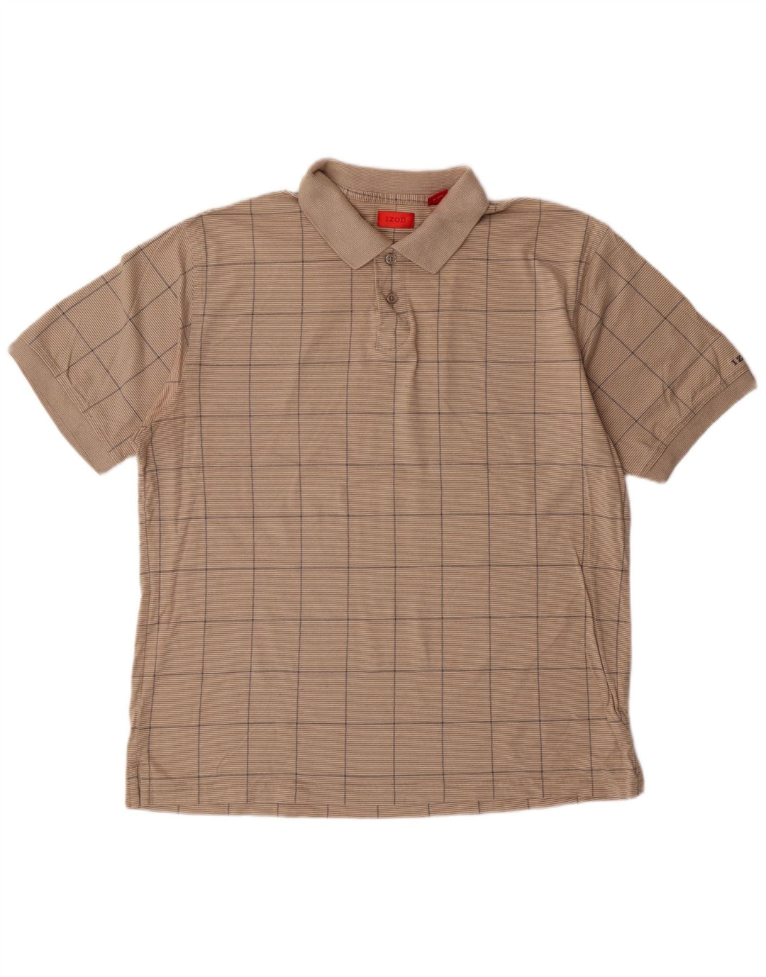 Polo Izod Hombre Algodón Geométrico Beige Grande