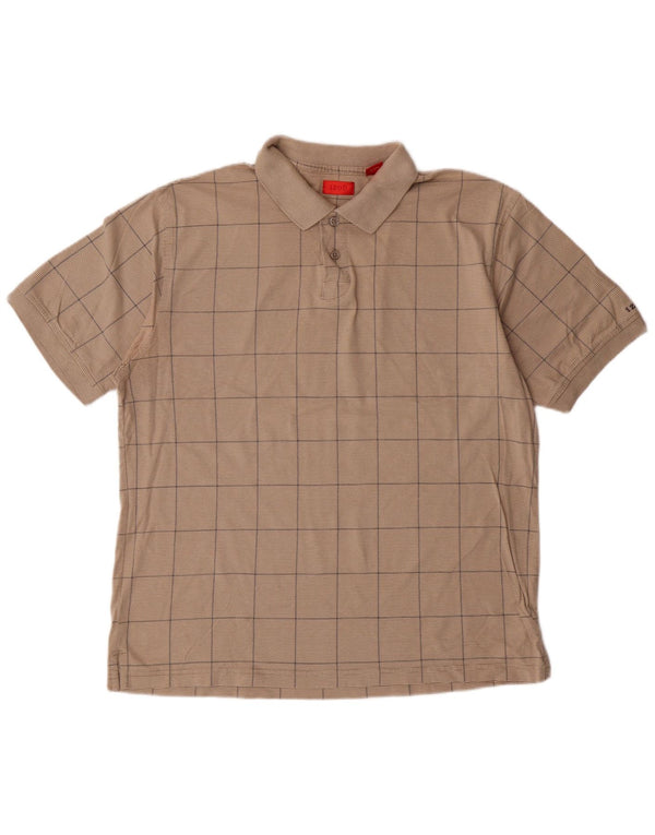 Polo Izod Hombre Algodón Geométrico Beige Grande