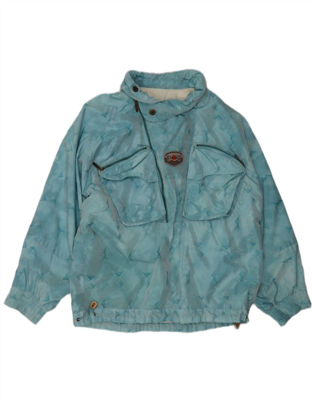Emmegi Chaqueta de esquí tipo pulóver para hombre UK 38 Poliamida geométrica azul medio