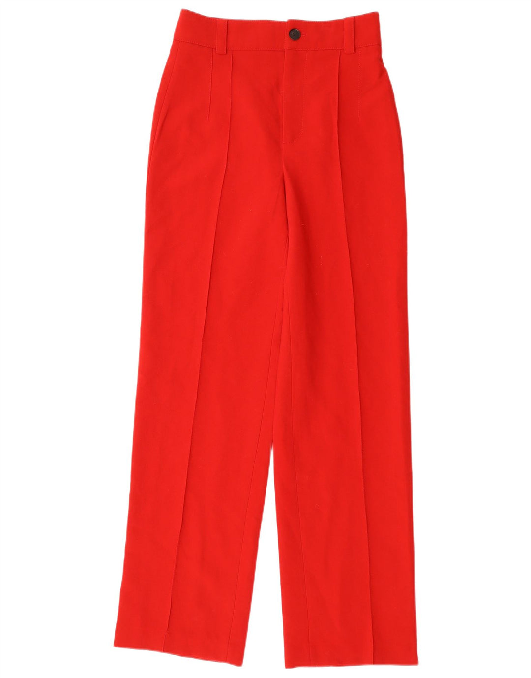 ZARA Mujer Pantalón Casual Recto XS W25 L32 Rojo Poliéster