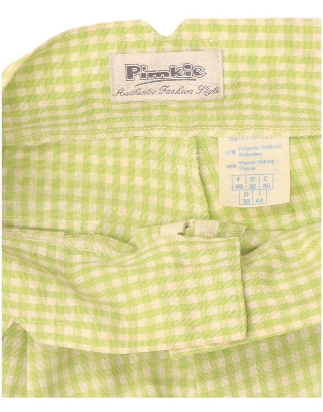 PIMKIE Pantalones cortos chinos de cintura alta para mujer IT 44 Medium W26 Green Gingham