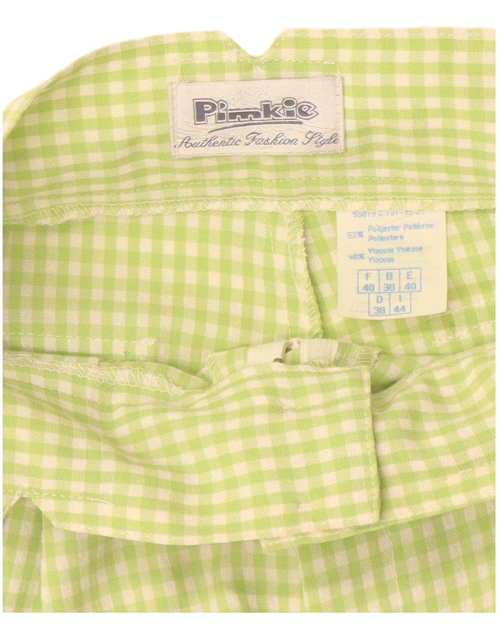 PIMKIE Pantalones cortos chinos de cintura alta para mujer IT 44 Medium W26 Green Gingham