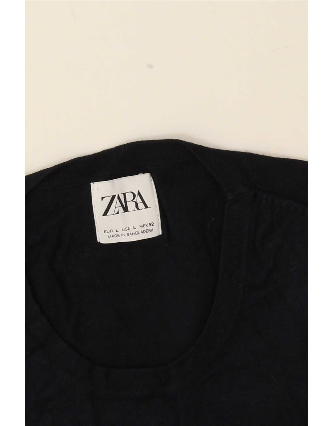 Zara Hombre Jersey De Cuello Redondo Jersey Grande Negro