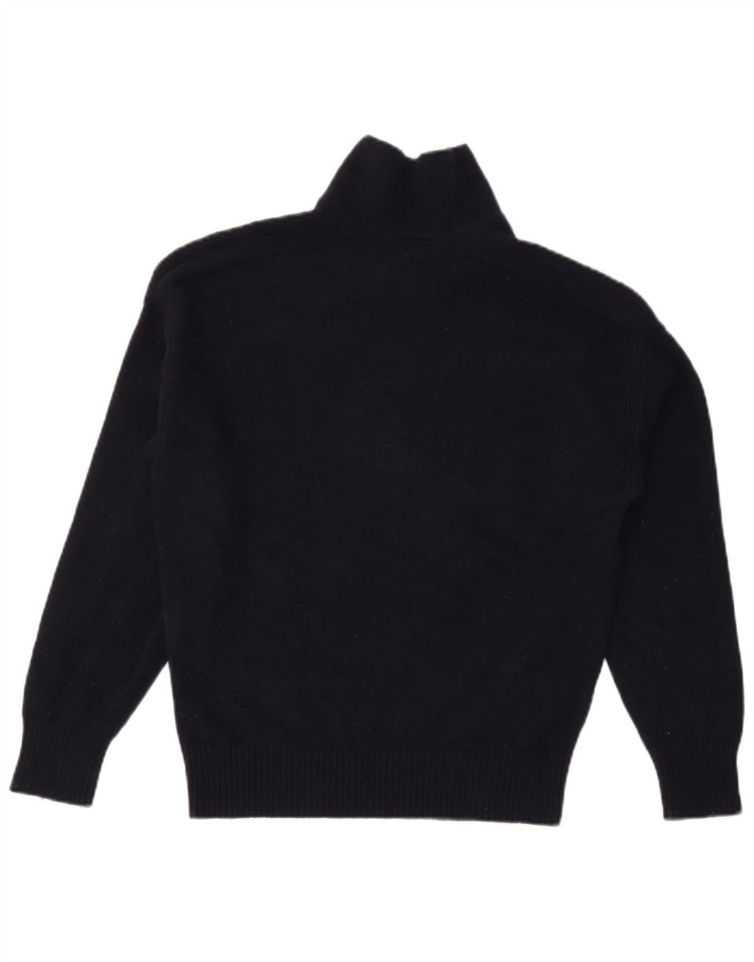 MASSIMO DUTTI Jersey tipo polo para mujer, talla 44, talla mediana, lana azul marino