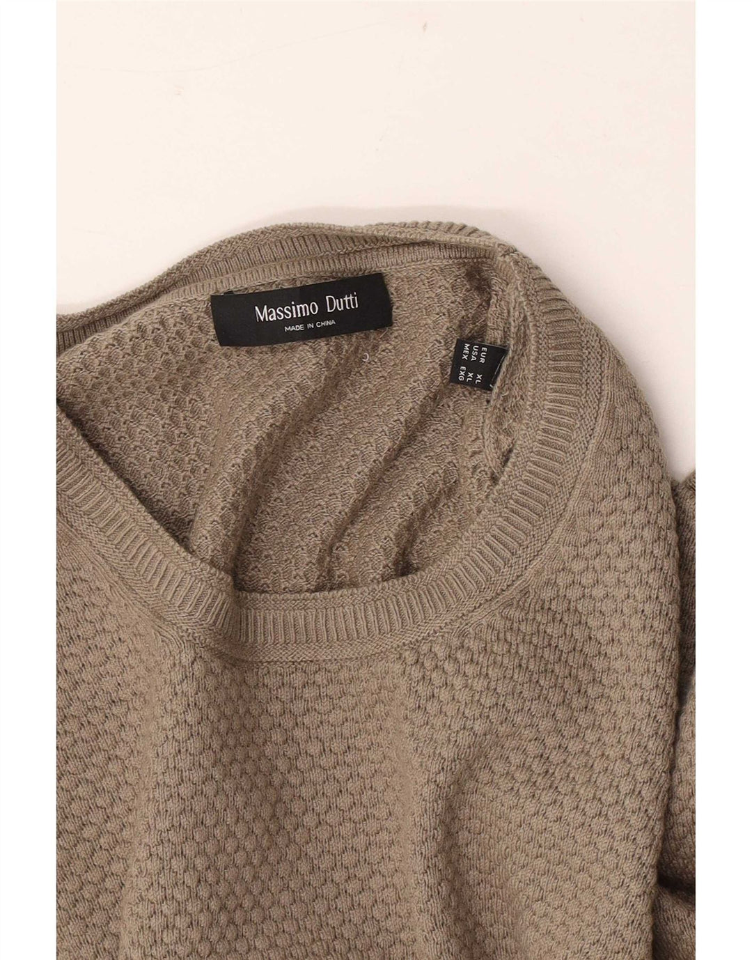Massimo Dutti Jersey Cuello Redondo Hombre XL Beige