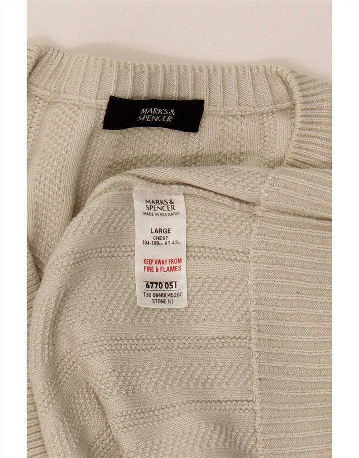 Marks & Spencer Suéter con Cuello en V para Hombre Acrílico Beige Grande