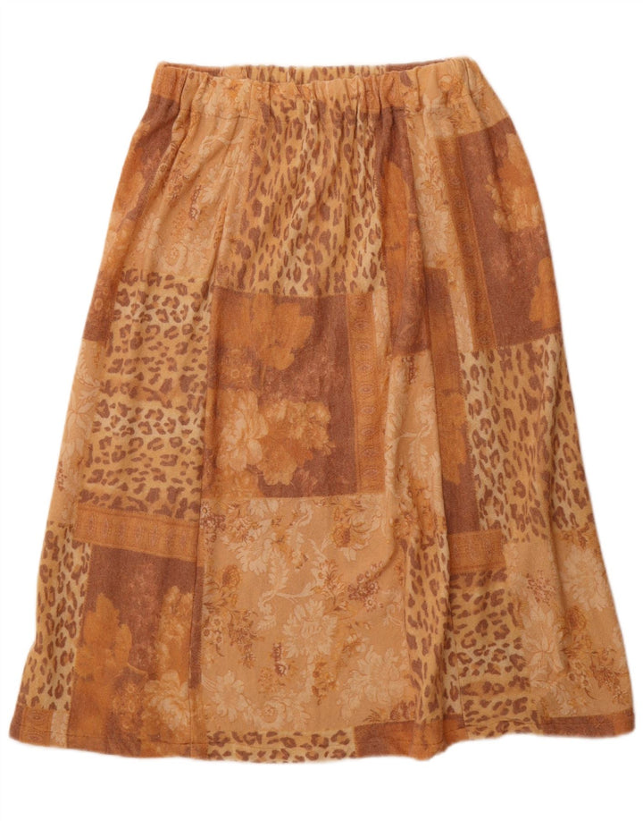 Vintage mujer A-Line falda W30 patchwork marrón medio