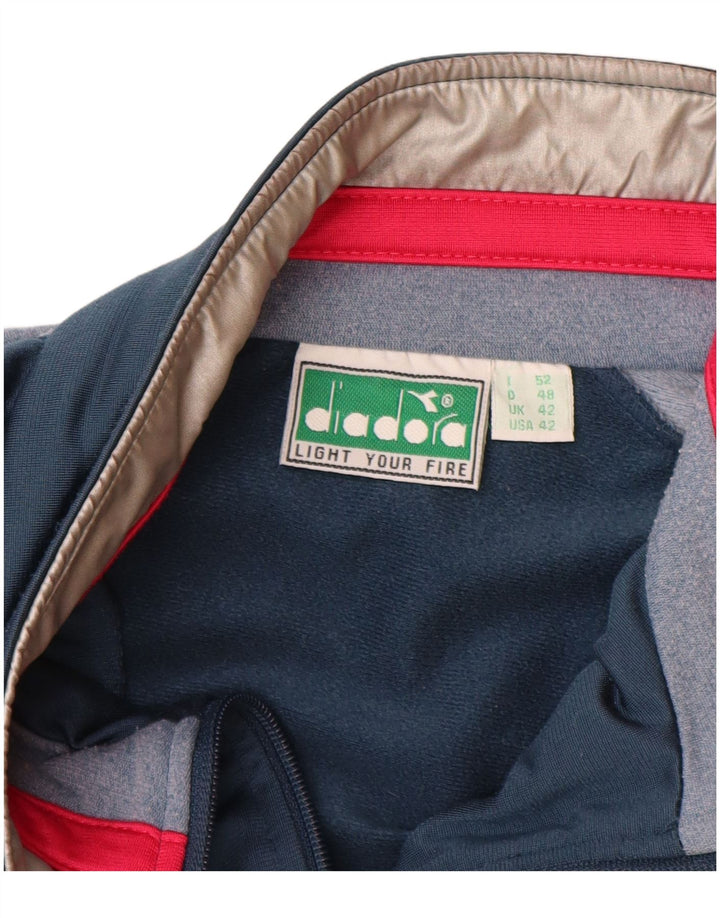 DIADORA Chaqueta de chándal para hombre, talla 42, talla grande, color azul marino