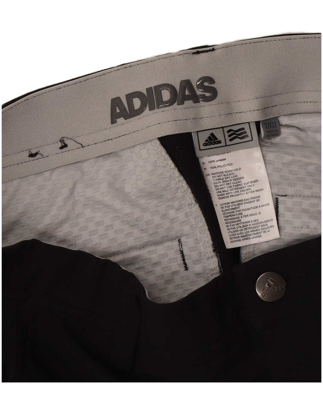 Adidas Pantalones Chinos Slim Para Hombre W32 L32 Poliéster Negro