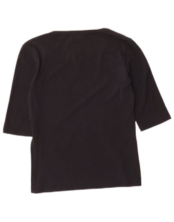 Max Mara Mujer Top Manga 3/4 UK 8 Small Negro