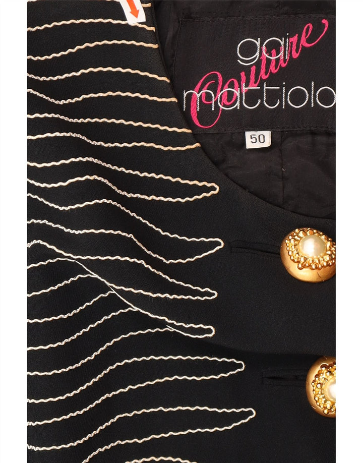 Gai Mattiolo Chaqueta Blazer de 6 Botones para Mujer IT 50 XL Rayas Negras