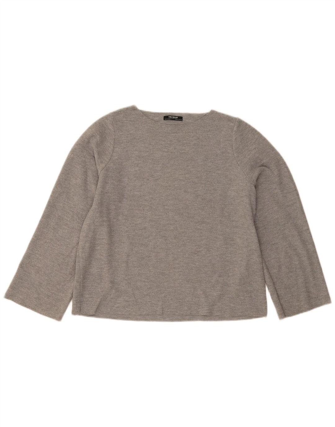 Zara Mujer Trafaluc Top Extragrande Manga Larga UK 10 Small Gris