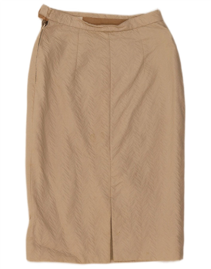 VINTAGE Falda recta para mujer W27 Pequeño Beige Chevron