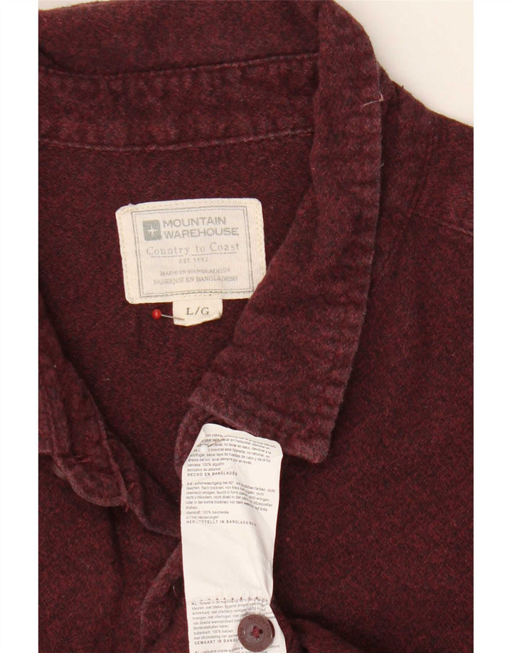 Camisa de franela para hombre de Mountain Warehouse Algodón burdeos grande