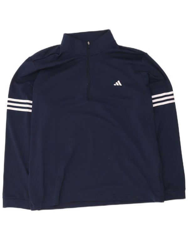 Adidas Hombre Zip Neck Jersey Chándal Top XL Azul Marino Poliéster
