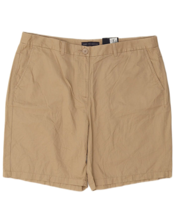 Marks & Spencer Pantalones cortos chinos para mujer UK 16 Large W34 Algodón beige