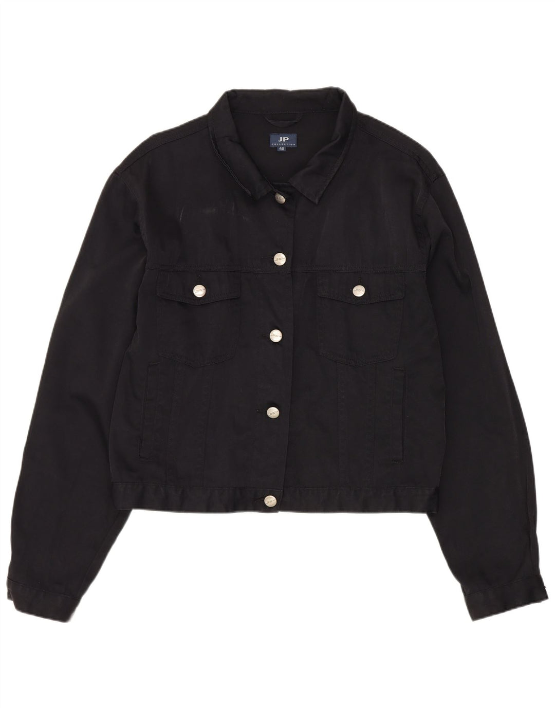 JP COLLECTION Chaqueta bomber corta para mujer EU 40 Mediana Nylon negro