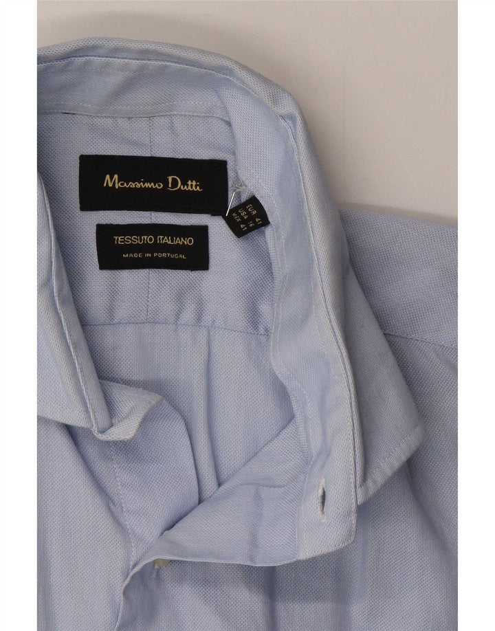 Camisa Formal Massimo Dutti Hombre Talla 41 Grande Azul
