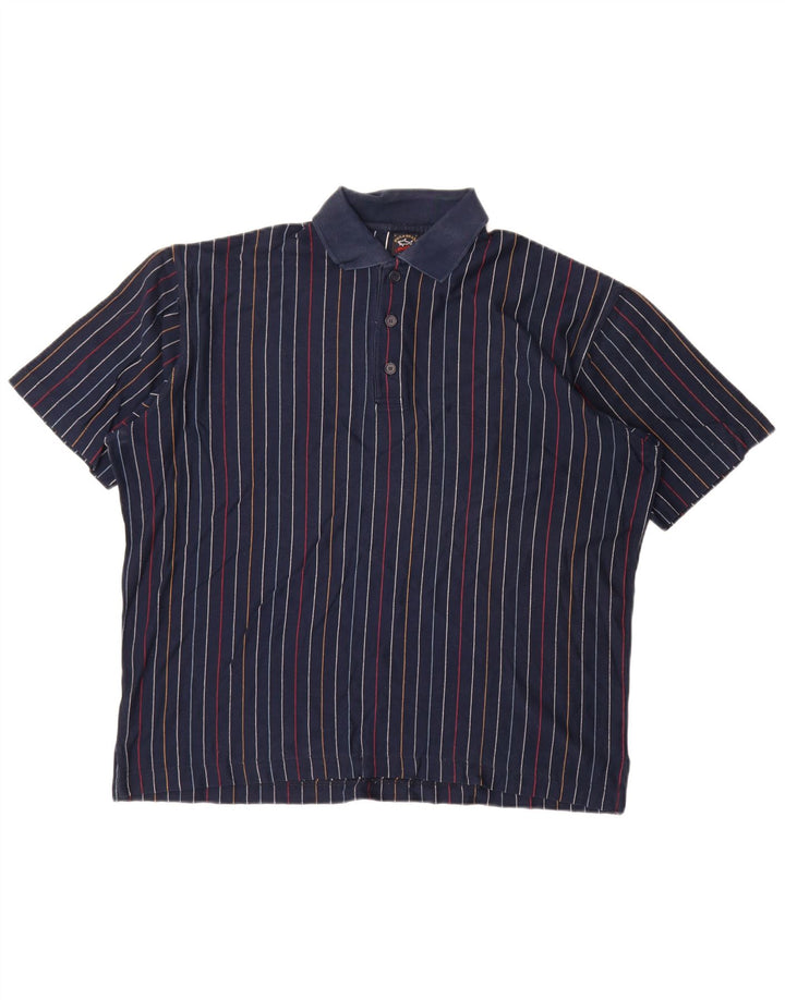 Polo Paul & Shark para hombre, talla grande, azul marino, a rayas