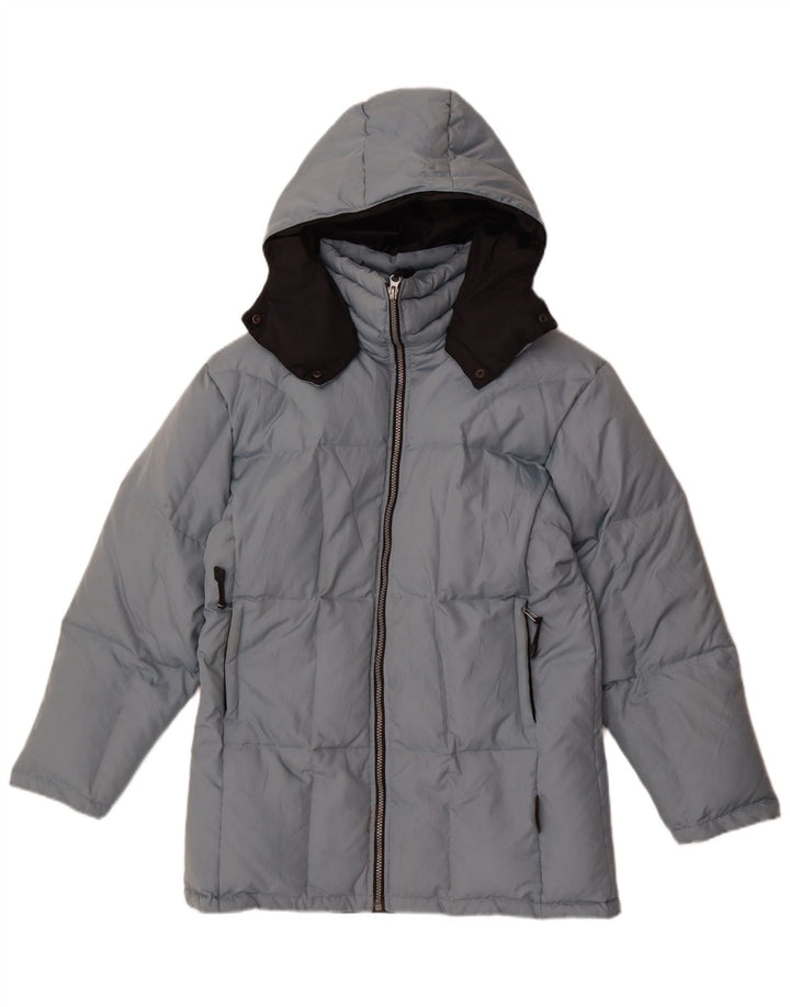 Asics Chaqueta acolchada con capucha para hombre UK 36 Small Azul Poliéster