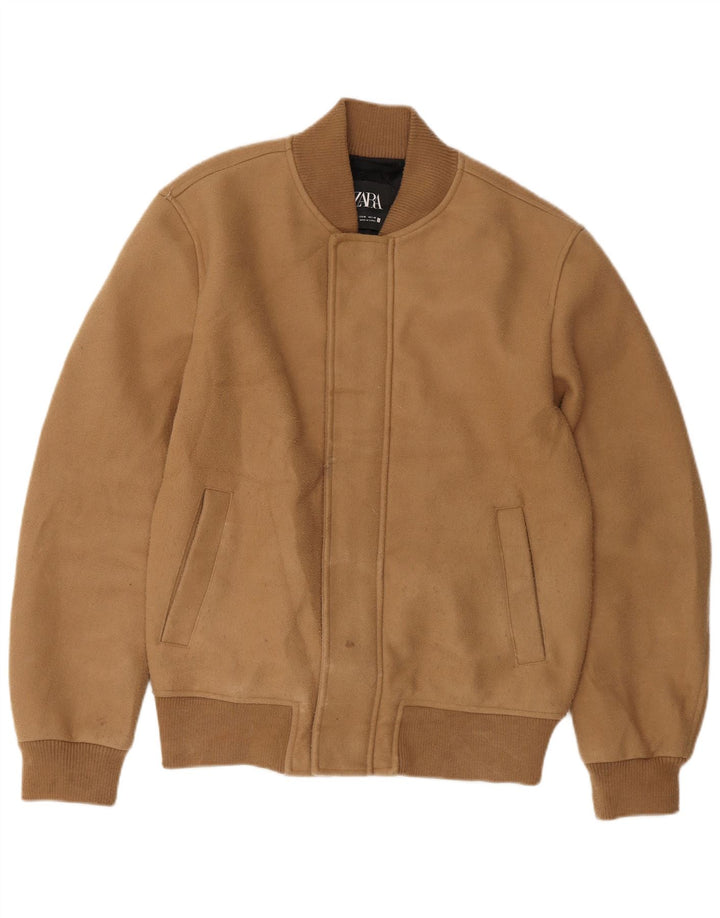 Zara Hombre Cazadora Bomber ES 38 Marrón Medio Poliéster