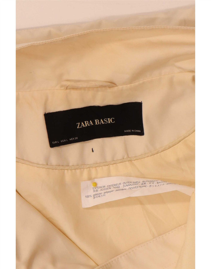 Zara Mujer Cazadora Bomber Con Capucha UK 40 Grande Poliéster Beige