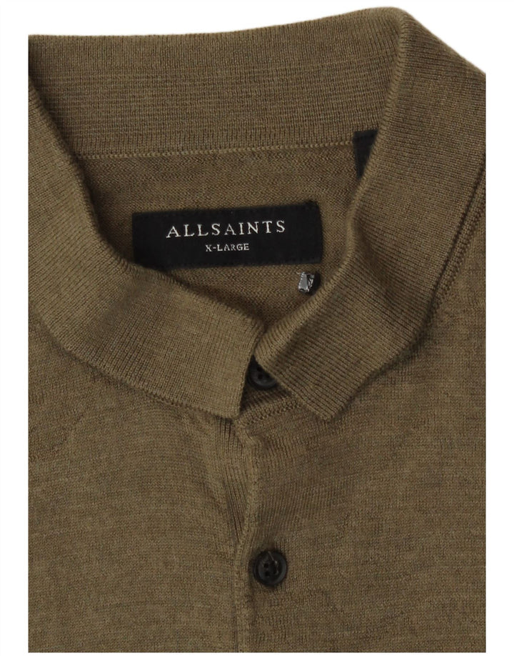 All Saints Jersey Hombre con Cuello Polo XL Caqui