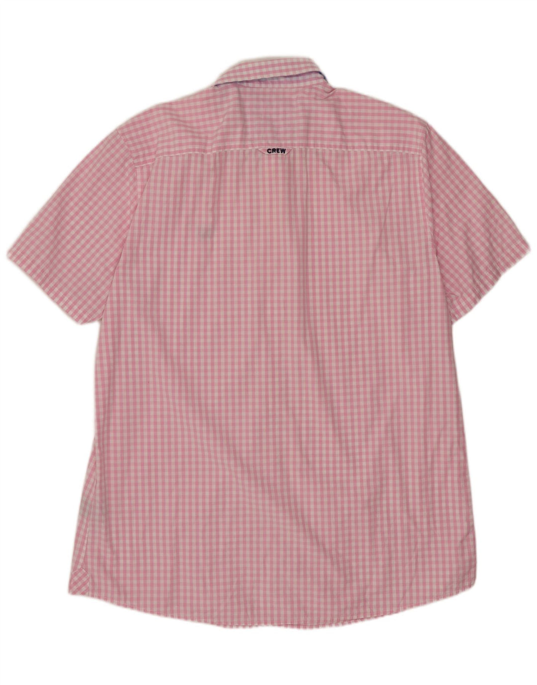 J. CREW Camisa de manga corta para hombre XL Algodón a cuadros rosa