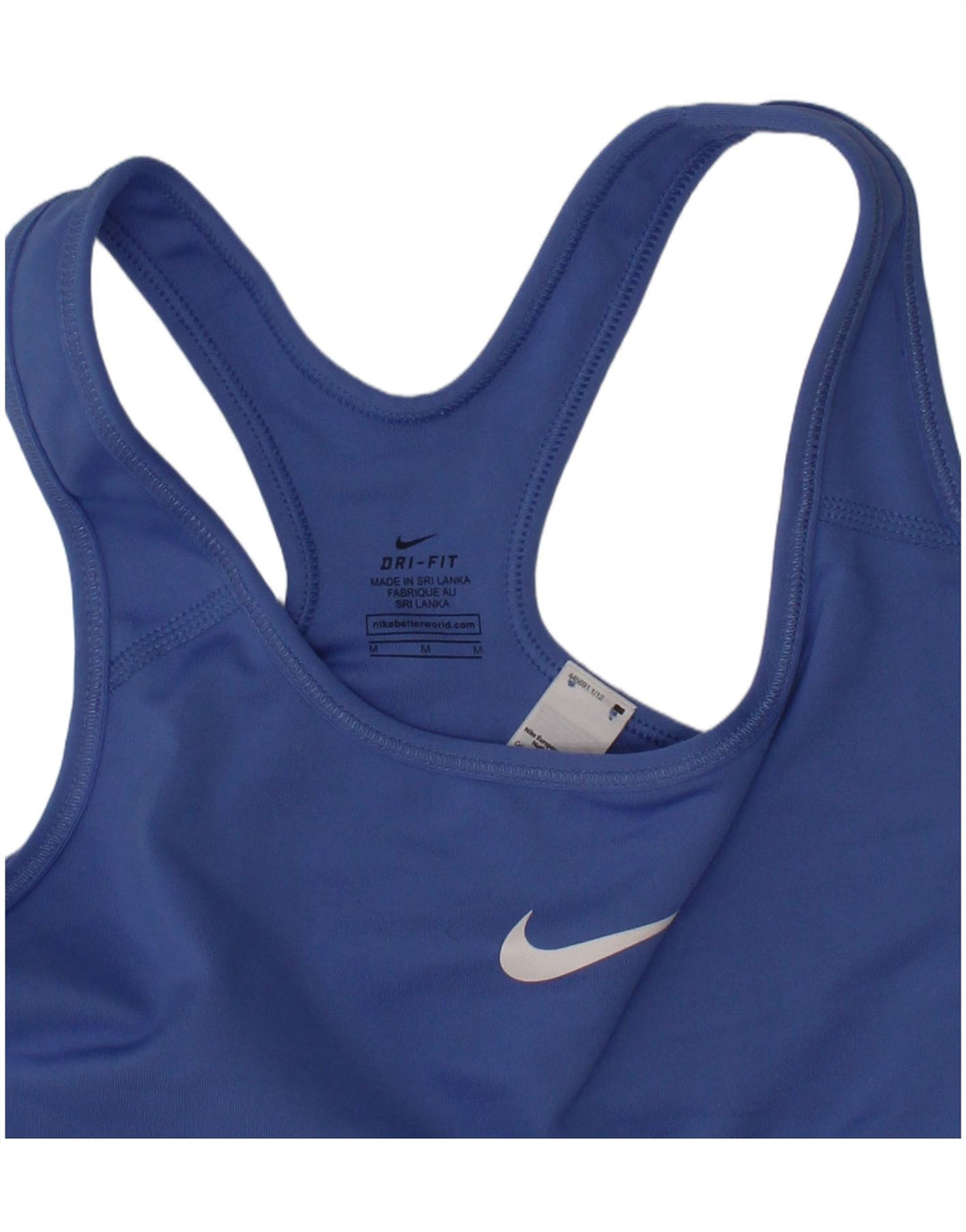 Nike Dri Fit Graphic Sport Bra Top deportivo de poliéster azul medio para mujer