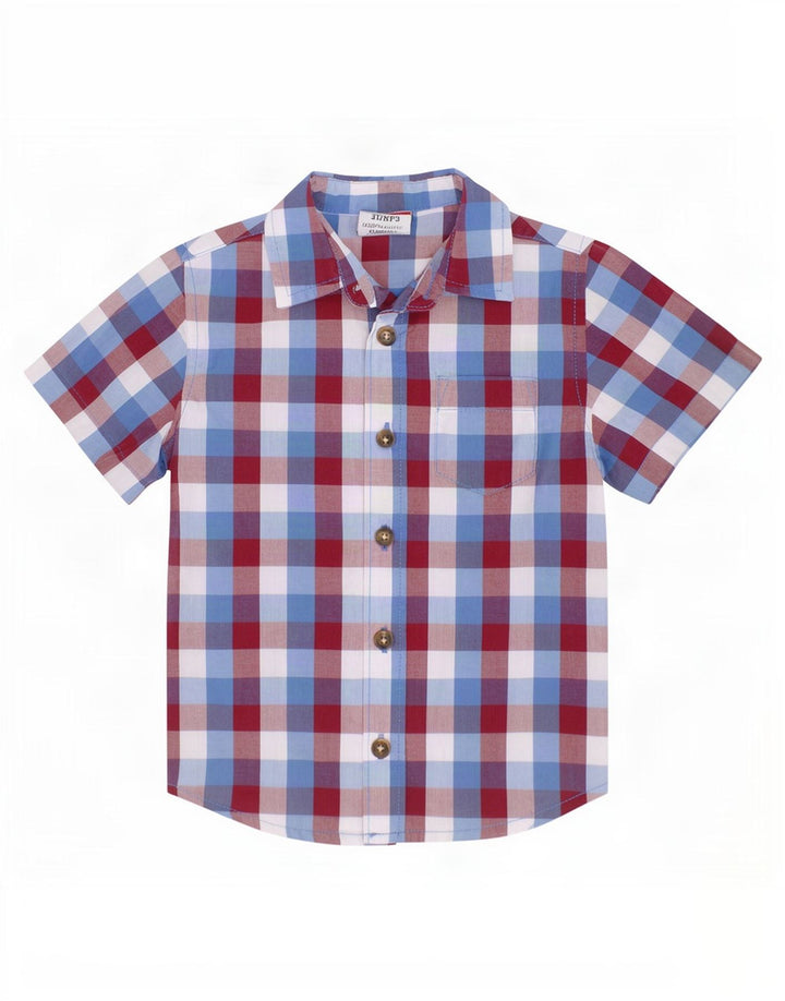 Wrangler Camisa de manga corta para niño 2-3 años Algodón a cuadros multicolor
