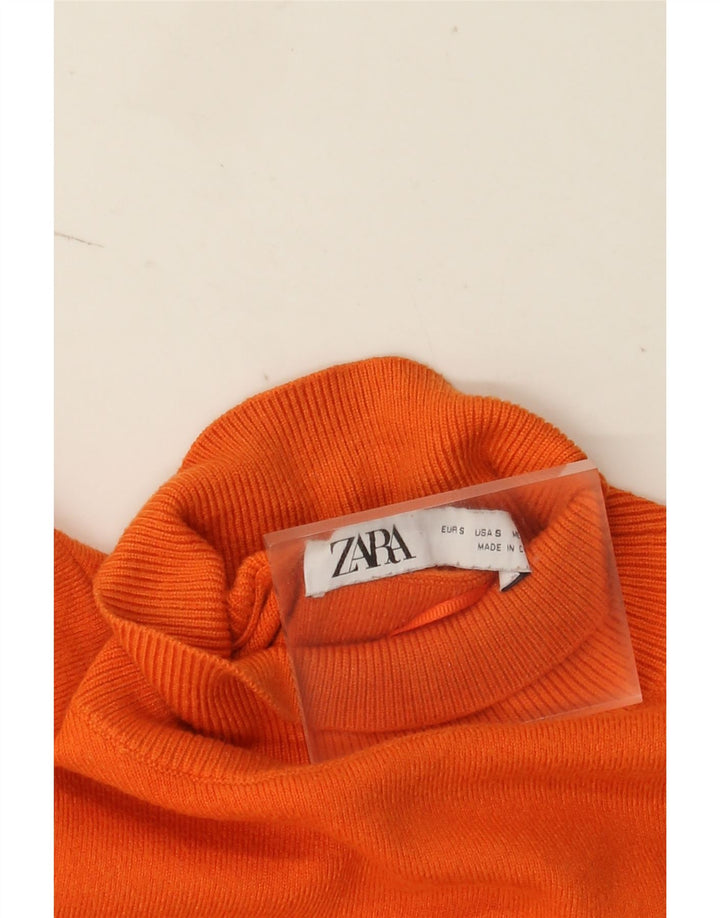 Zara Mujer Vestido Jersey UK 8 Small Naranja