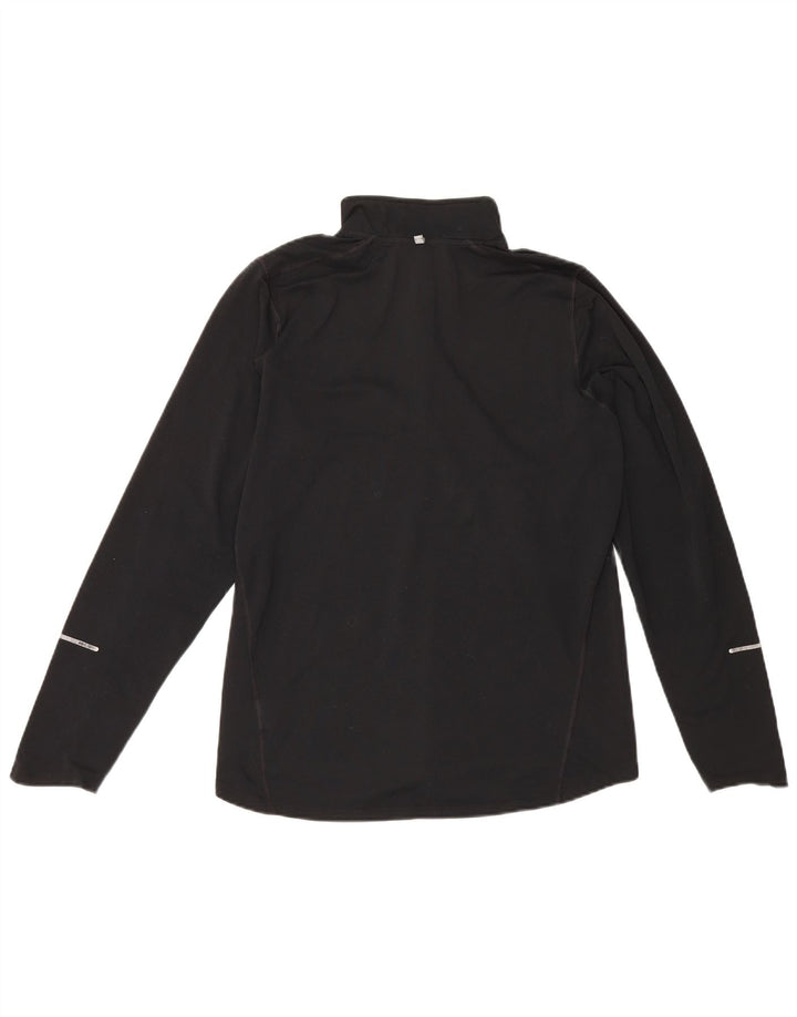 Nike Dri Fit - Chándal con cremallera y cuello para hombre, talla mediana, poliéster negro