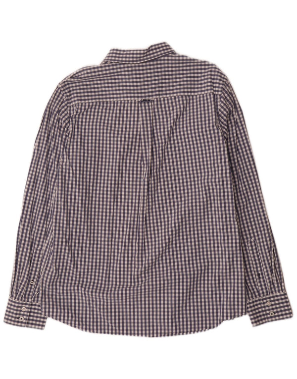 Crew Clothing Camisa de corte clásico para hombre Algodón a cuadros azul marino grande