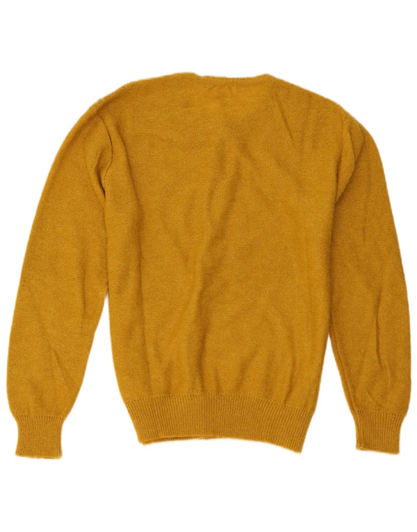 Vintage mujer Cardigan suéter Reino Unido 14 amarillo medio
