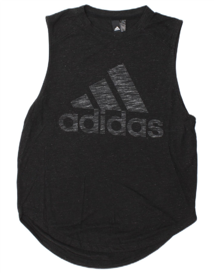 Adidas Mens Graphic Vest Top Pequeño Rayón Moteado Negro
