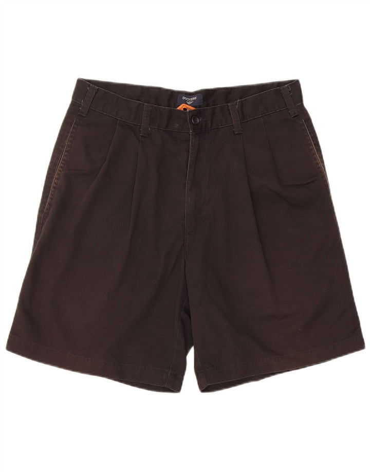 DOCKERS Mens Stain Defender Pegged Chino Shorts W30 Algodón Negro Mediano