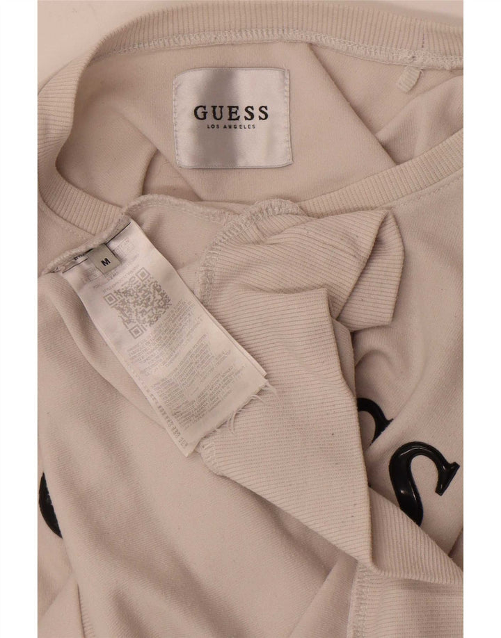 Guess Hombre Sudadera Gráfica Jumper Medium Poliéster Blanco