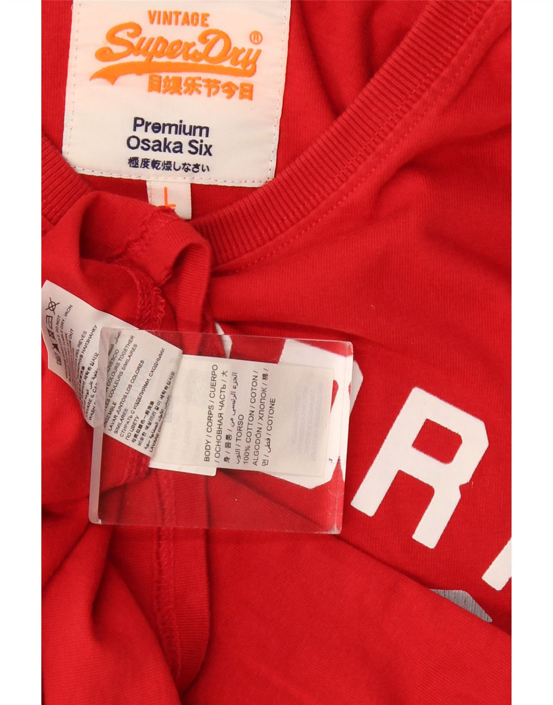 Superdry Camiseta con gráfico Osaka para hombre, talla grande, algodón rojo