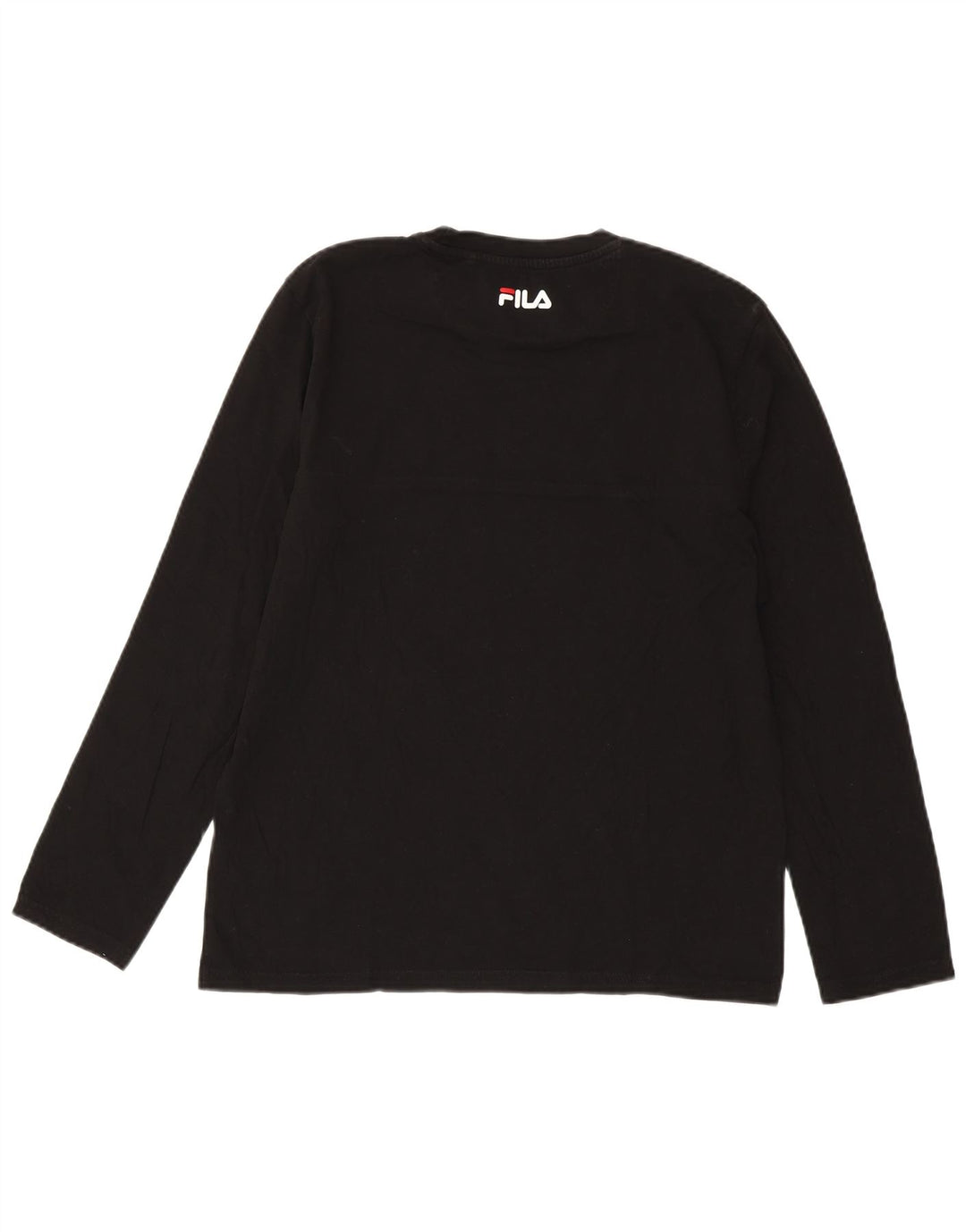 FILA Hombre Top Manga Larga Algodón Negro Mediano
