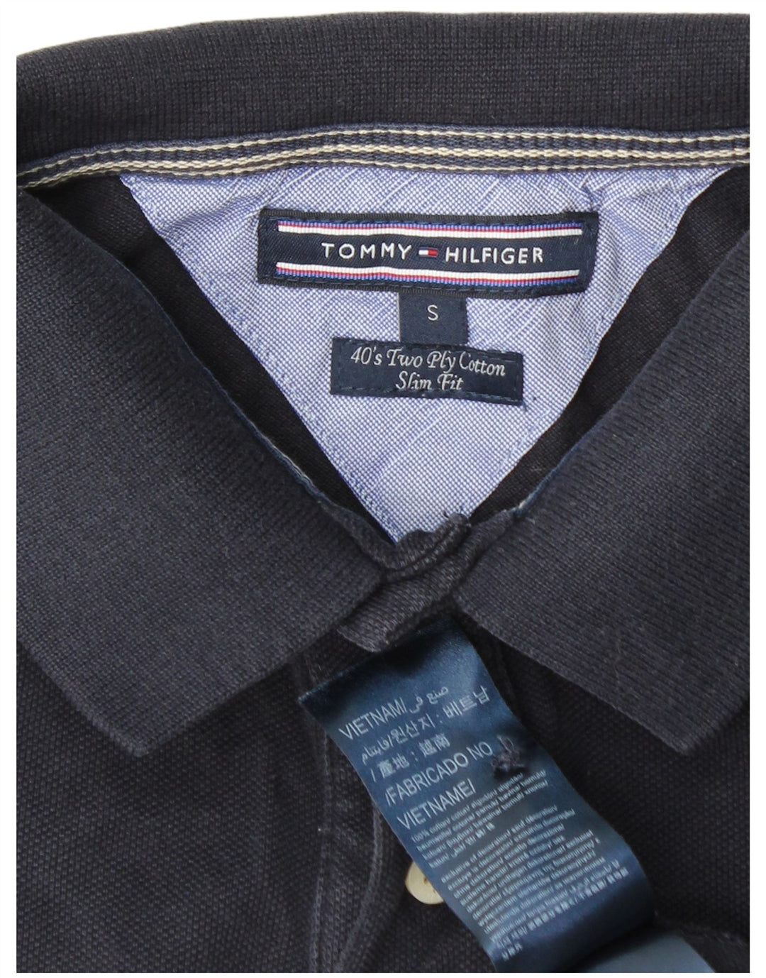 TOMMY HILFIGER Polo Slim Fit para Hombre Pequeño Algodón Azul Marino