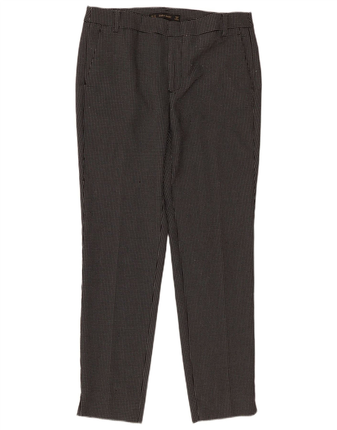 Zara Mujer Pantalón Chino Cónico Básico EU 34 2XS W24 L27 Black Check