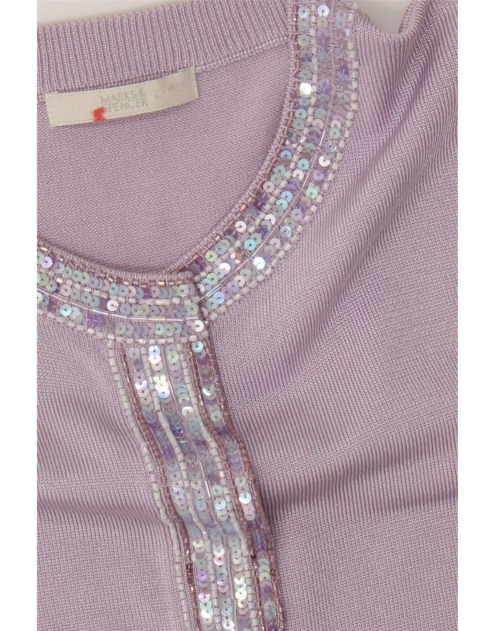 Marks & Spencer - Cárdigan para mujer (talla 40), color morado