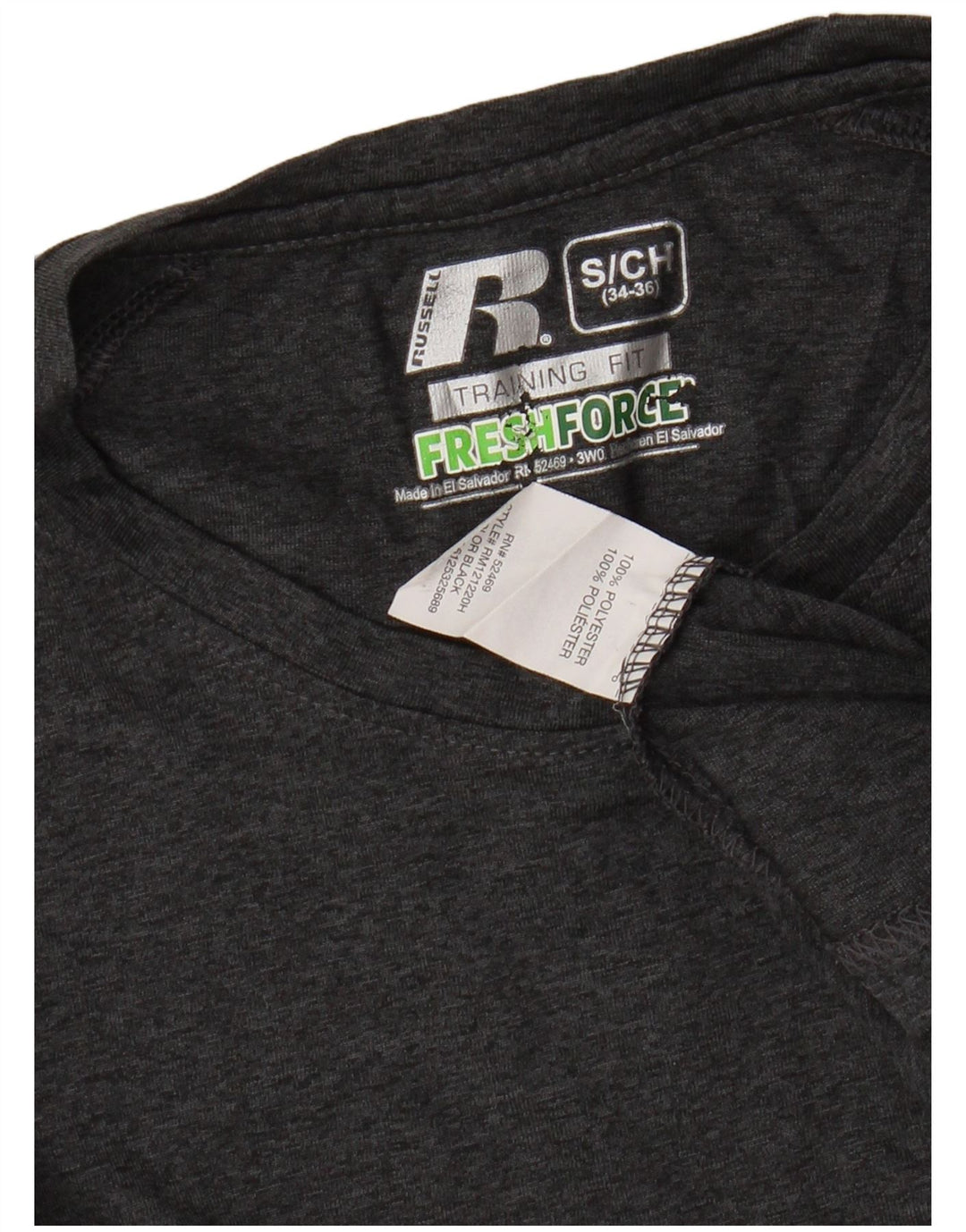 RUSSELL ATHLETIC Camiseta Dri-Power para hombre Top pequeño poliéster moteado gris