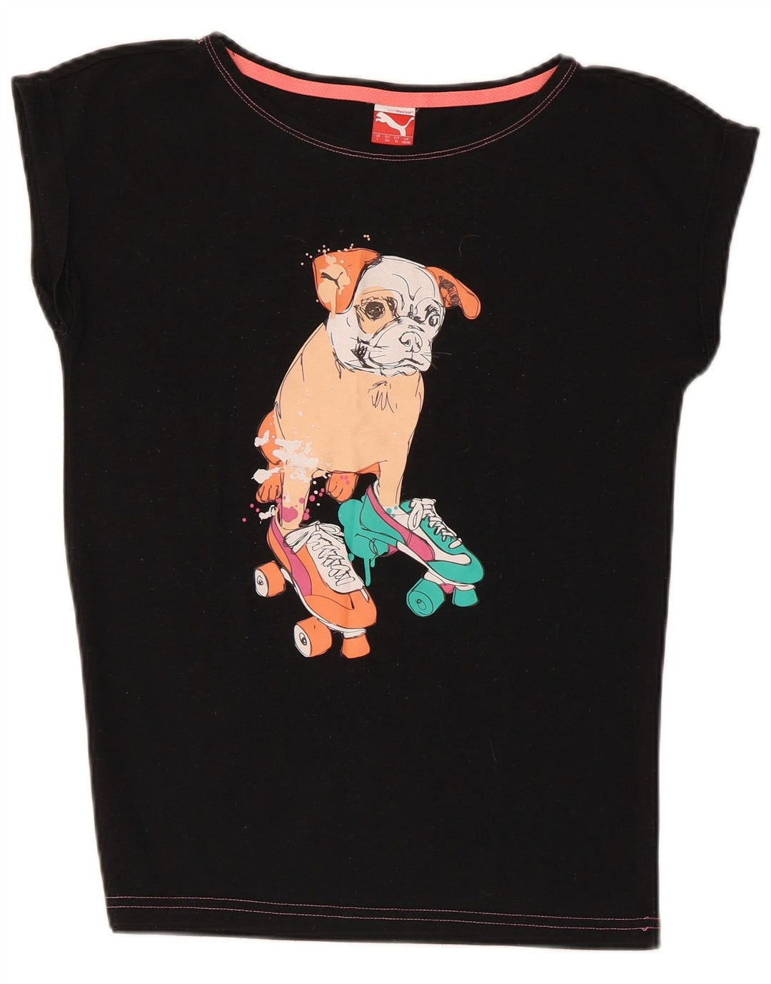 PUMA Camiseta gráfica para niña 11-12 años Negro