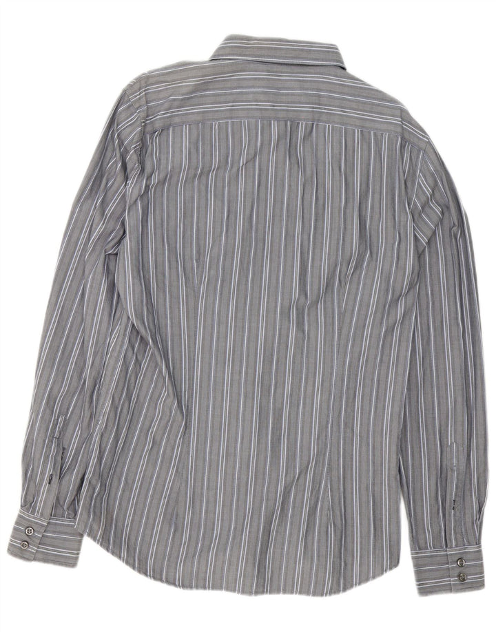 Camisa Gas Hombre XL Algodón Rayas Gris